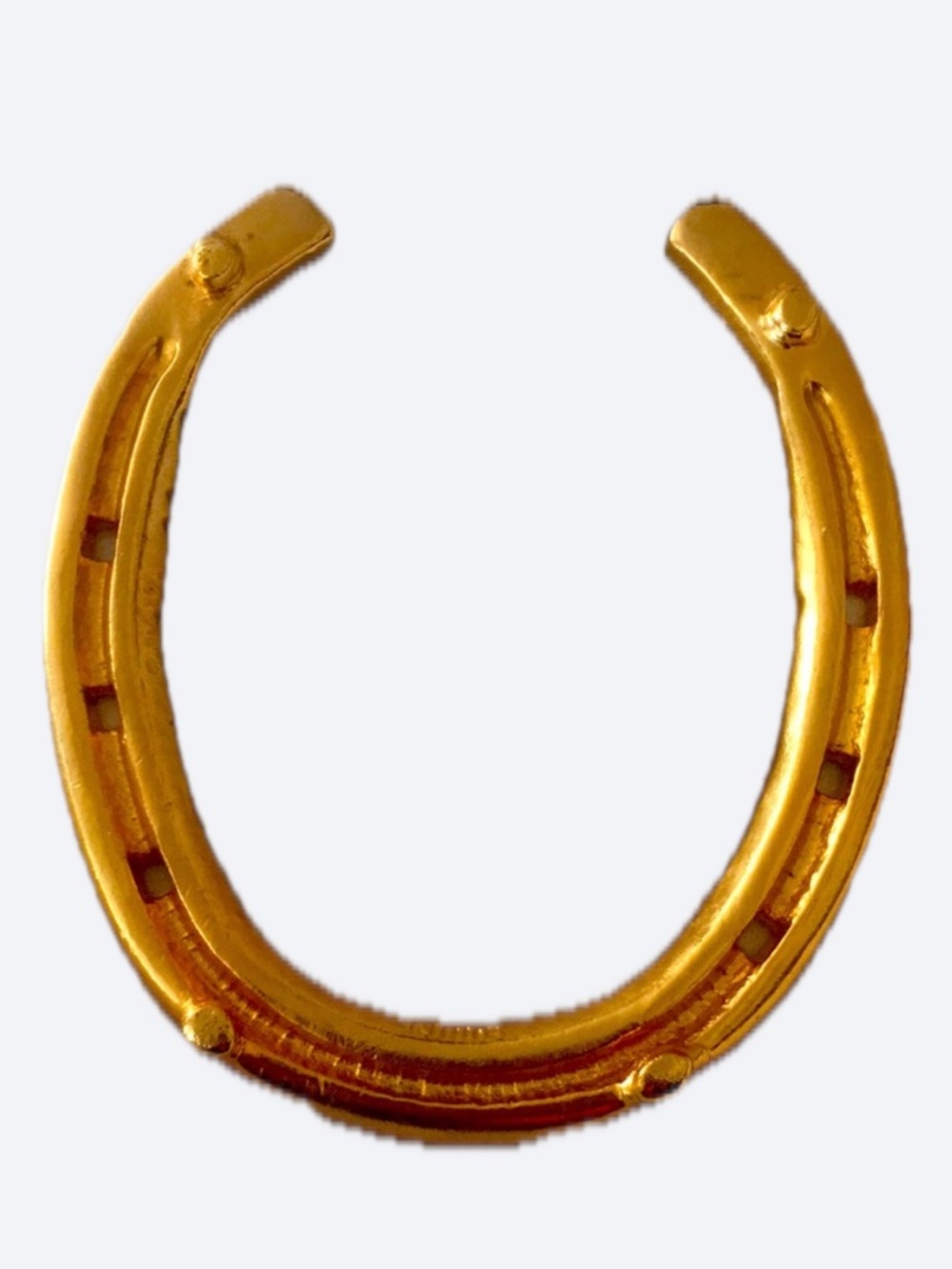 Vintage 24K Gold Plated Horseshoe Lucky Charm Wealth Success Triple Plated
